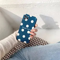 Fashion Dot Soft Silicon TPU Case For iPhone 11 Pro Max X XR XS Max 7 8 Plus 12 Mini Simple Shockproof Phone Cover Coque Fundas