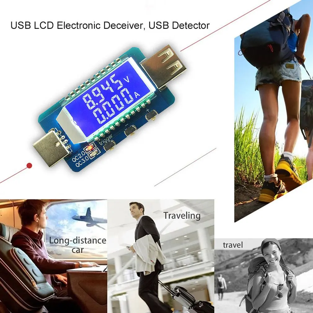Профессиональный 4 V-28 V ЖК-дисплей Дисплей QC2.0 QC3.0 USB ЖК-дисплей электронный афера детектор USB детектор инструменты поставки Лидер продаж