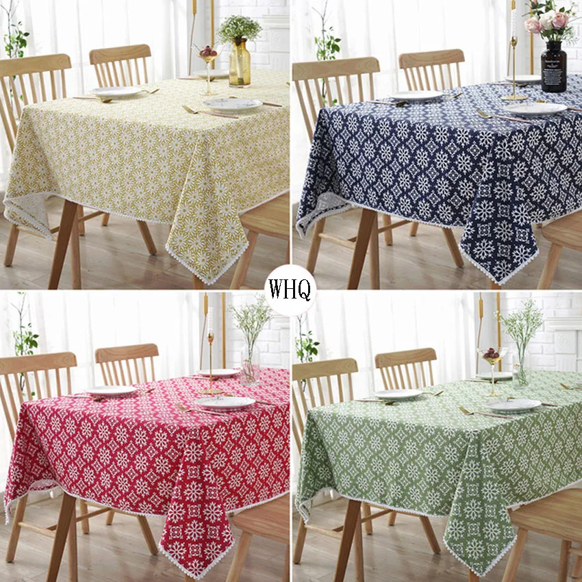

Flowers Polyester Tablecloths Pastoral Dustproof Modern Rectangular Coffee Table Cloth Home Decoration Manteles Toalha De Mesa