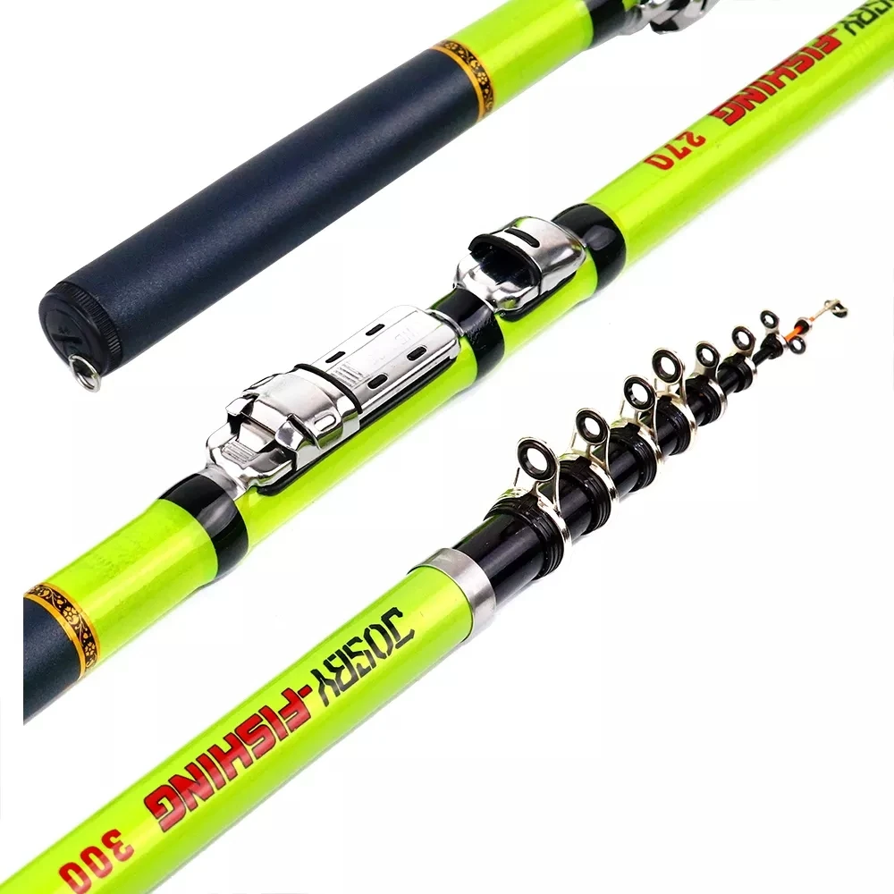 2.7M Portable Carbon Fiber Ultralight Travel Telescopic Fishing Rod Reel Lures 