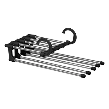 

Newly 5 in 1 Multi-functional Pants Rack Shelves Stainless Steel Wardrobe Hanger XSD88