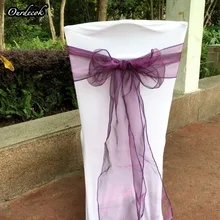 100 шт. фиолетовые вырезки из органзы чехлы для стульев Банкет Свадебные украшения