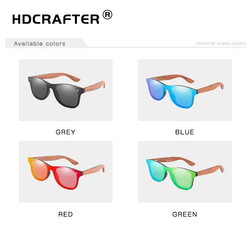 HDCRAFTER деревянные бамбуковые негабаритные солнцезащитные очки бренда класса «Люкс» дизайнерские зеркальные Квадратные Солнцезащитные очки без оправы для женщин/мужчин