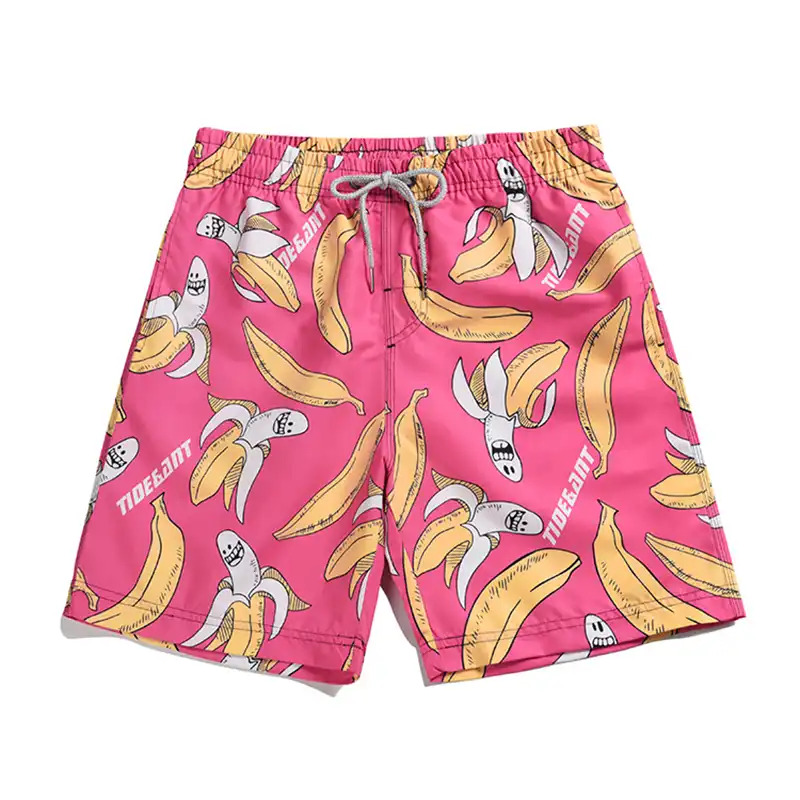 pink banana swim trunks