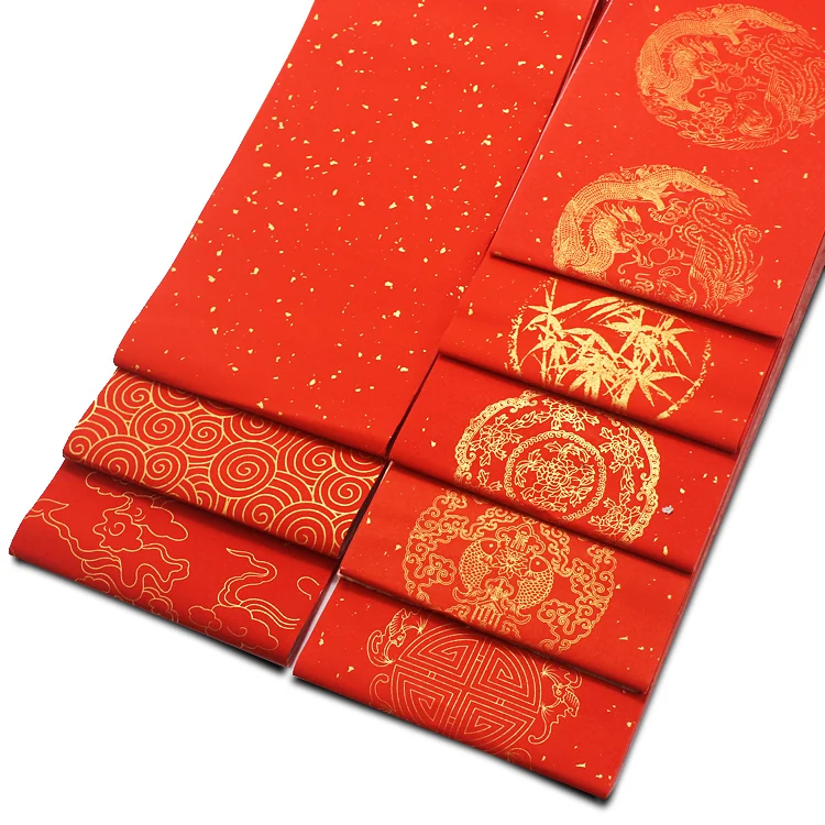 

Calligraphy Papers Chinese Rice Paper 20 Sheets Xuan Papers for Chinese Spring Festival Couplets Red Rice Papers 10 Pairs