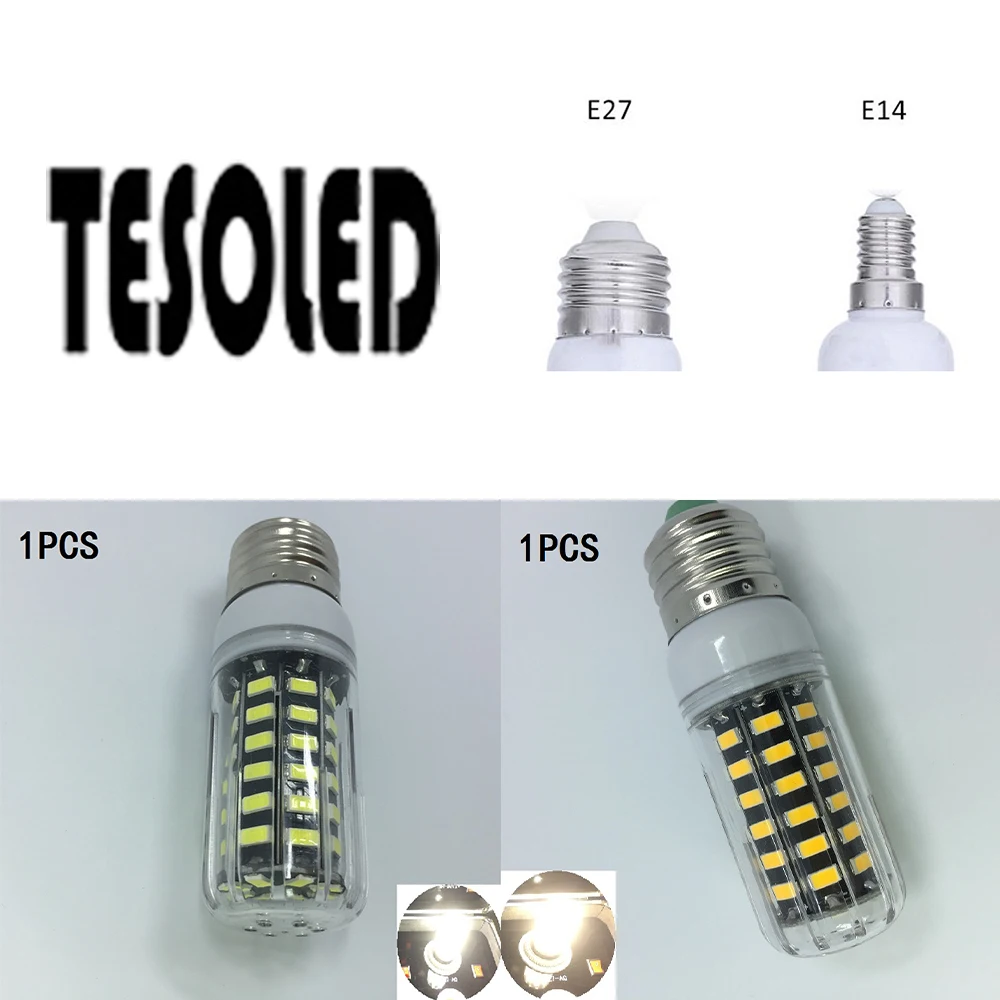 Светодиодная лампа 5 Вт 500LM E27/E14 56 leds 5733SMD 2700-6500K 220-240v Сегментированная Затемняющая