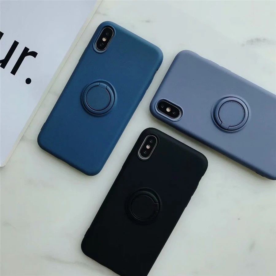 Мягкий силиконовый чехол для iPhone XR 11 Pro 6S XS Max XS X R 7 8 6 держатель кольца подставка противоударный силиконовый чехол iPhone 11