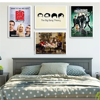 

2019 Vintage Movie Poster The Big Bang Theory Wall Art Painting Canvas Pictures for Living Room Home Decor Kids Room Decor