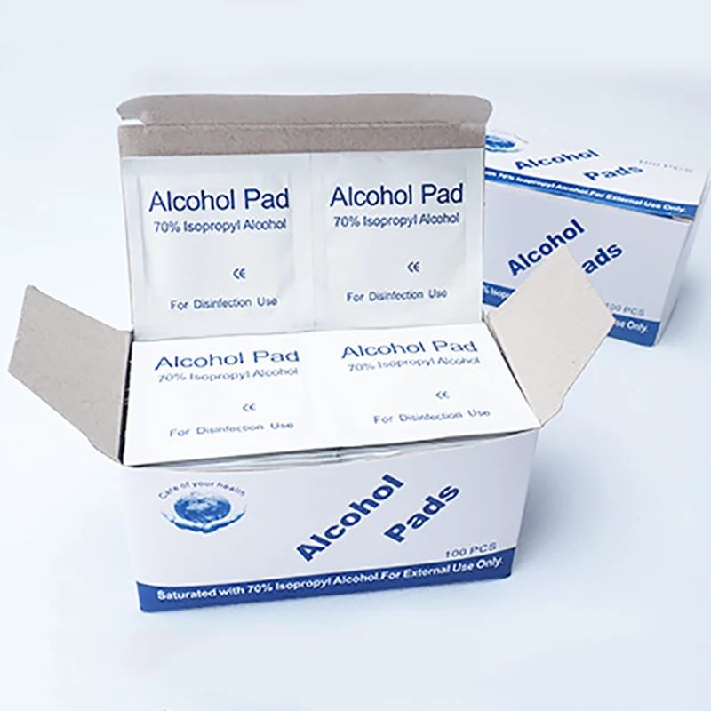 

100pc Portable Disposable Alcohol Swabs Pads Wipes Antiseptic Cleaning Sterilization First Aid Household Swabs