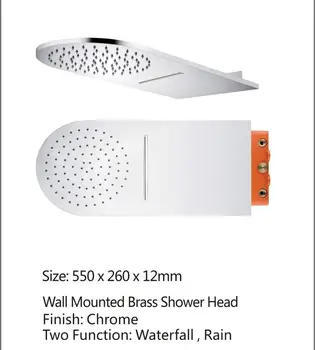 

DULABRAHE Wall Mounted Bath & Shower Set Contemporary Style Chrome Rainfall And Waterfall Bathroom Shower Head