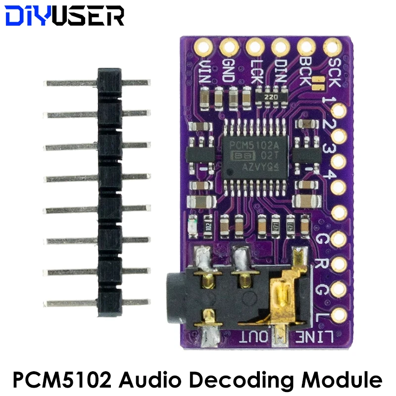 Интерфейс I2S GY-PCM5102A DAC декодер модуль плеера для Raspberry Pi pHAT формата цифровая