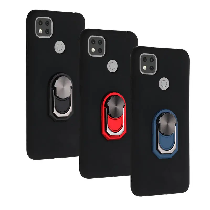 

Xiaomi Redmi 9C Case Magnetic Metal Car Ring Phone Back Cover For Redmi 9C Soft Silicon Shockproof Protection Cases 6.53 inch