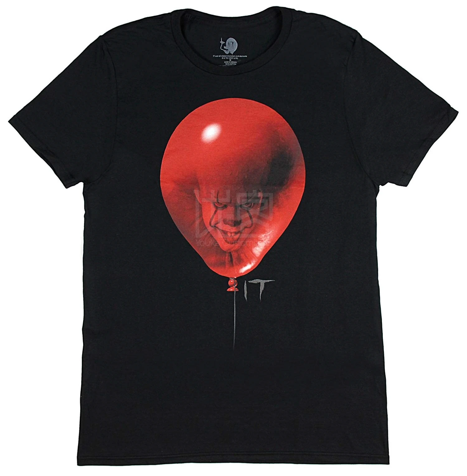 Мужская черная футболка Pennywise с красным воздушным шаром юмором 100% хлопковые топы