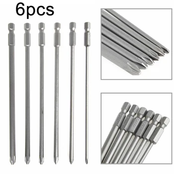 

1/4 Shank 6pcs/set Magnetic Hex Cross Head Screwdriver Bits Workshop Hand Tool