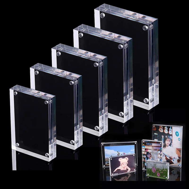 

Acrylic Photo Frame Magnetic Picture Photo Poster Display Frame Table Sign Price Tag Freestanding Clear Label Paper Promotion