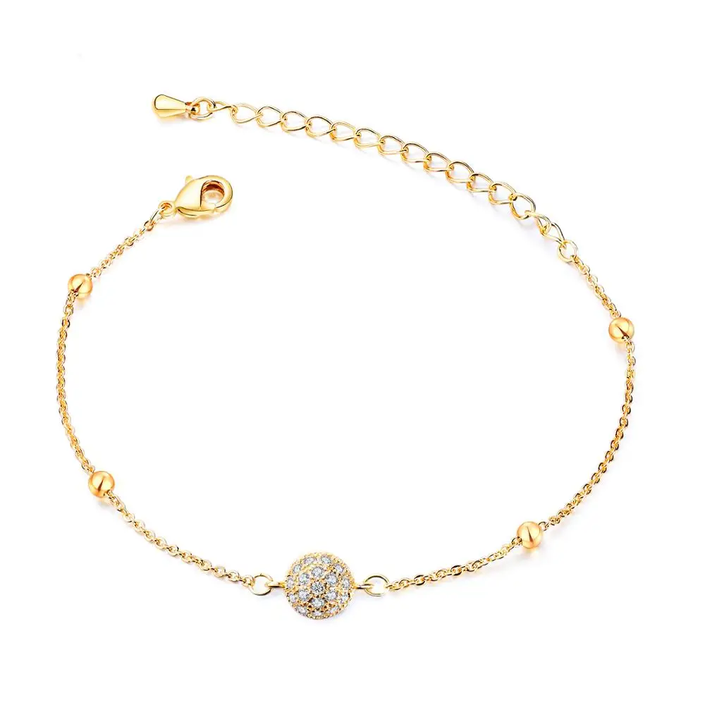 

OPK Korean Lady's Bracelet Creative Micro-inlaid Zircon Ball Copper-plated Gold Jewelry Noble Temperament Girl Accessories