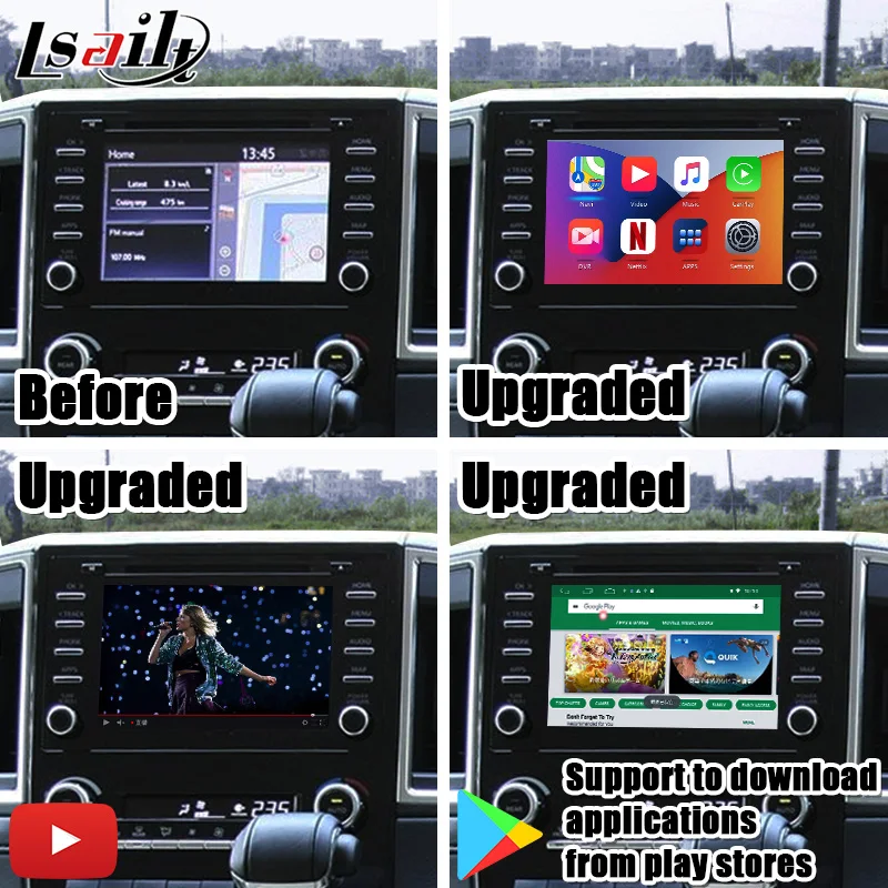 Lsailt 4 Гб Carplay и интерфейс Android для Majesty RAV 2018 20 с YouTube Waze Netflix GPS навигационная коробка