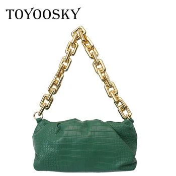 

TOYOOSKY Stone Pattern Small PU Leather Armpit Bags For Women 2020 Thick Chain Shoulder Handbags Female Travel Lady Party Bag