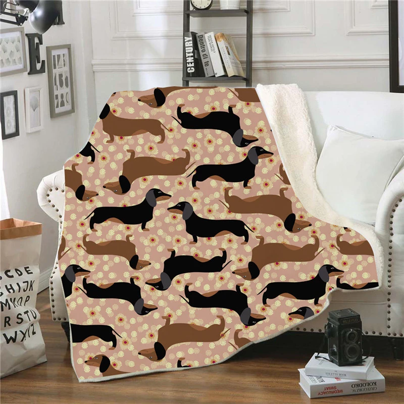 Model 6 Dachshund узор бытовой пледы одеяло зимний теплый утолщенный флисовый плед для взрослых детей мягкое покрывало одеяло - Цвет: Model 6