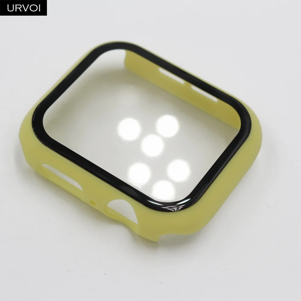 URVOI Matte Plastic Bumper with Tempered Glass for Smartwatch Protection