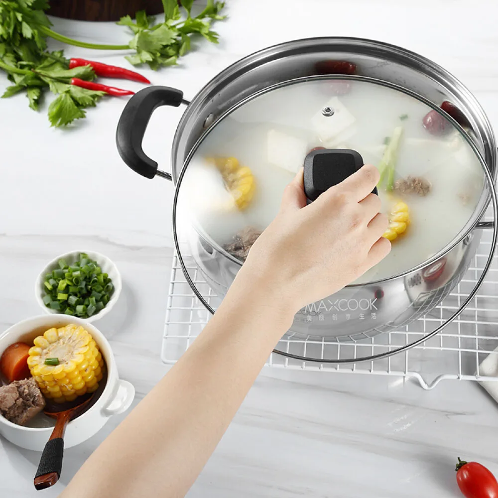 Food Grade Soup Boiler Durable Nonstick Covered Stockpot Pan Random Type