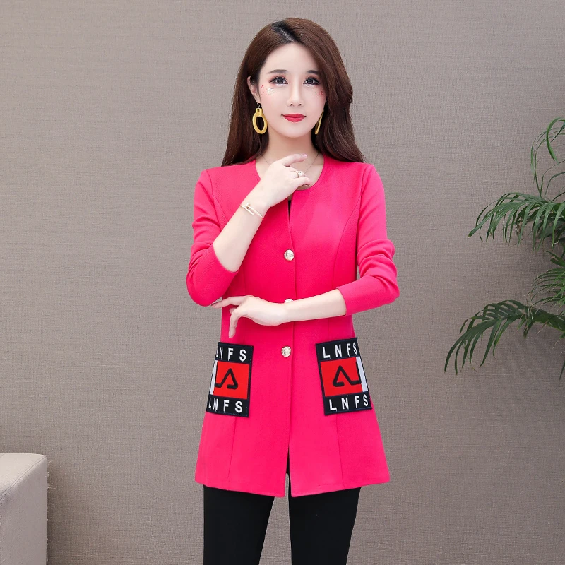 discounted  New Autumn Winter Womens Coats And Jackets Female Single Button Casual Suit Coat Ladies Solid Forma