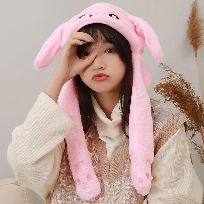 Sombrero de conejo con orejas móviles para mujer y niña, gorro de Anime con  orejas móviles, accesorios de Cosplay _ - AliExpress Mobile