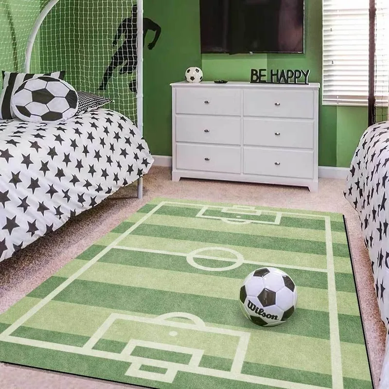 

Green Rug Cartoon Football Field Carpet Children's Room Carpet Living Room Large Area Carpet Bedroom Decoration Floor Mats