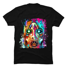 Borderland CL4P робот акварельный принт игра футболка давайте сделаем некоторые Mayhem видеоигры новая футболка мужская 100 хлопок Camiseta