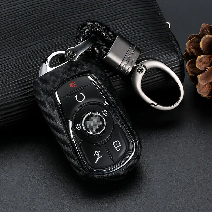 with keychain Высококачественный мягкий брелок для корпуса из углеродного волокна для Buick - Название цвета: with keychain