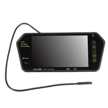 7 дюймов зеркало заднего вида светодиодный автомобильный монитор Full HD MP5 плеер Сенсорная Кнопка Поддержка TF карты, включающим в себя гарнитуру блютус и флеш-накопитель USB видео музыкальный плеер FM передатчик
