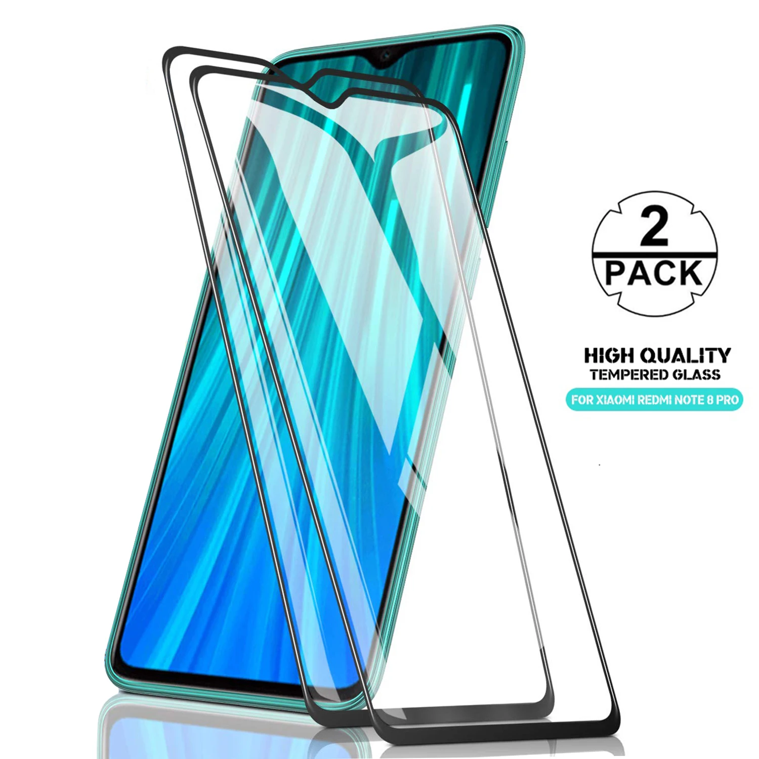 

2 Pcs Tempered HD Glass For Xiaomi Redmi-Note-8-Pro Screen Protector 2 In 1 Glass Redmi 8 Note 8 Pro 8A Note 8 7 Protective Film