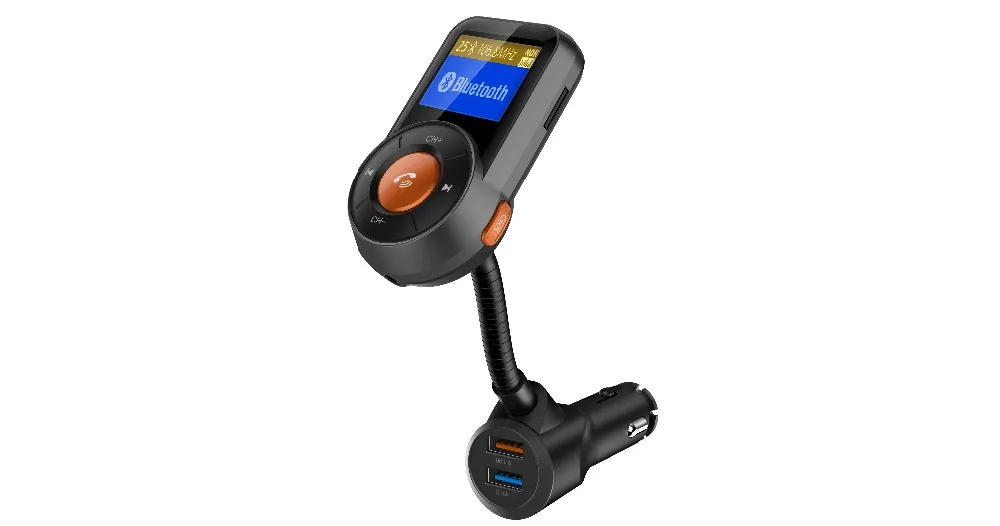 ET BT76 Bluetooth fm-передатчик беспроводной радио адаптер Hands-Free автомобильный комплект QC3.0 и Smart 2.4A двойной USB порт Автомобильный MP3-плеер