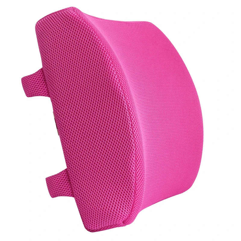 Soft Memory Foam Lumbar Support Back Massager Waist Cushion Pillow For Chairs in the Car Seat Pillows Home Office Relieve Pain - Название цвета: 1Pcs Rose Red