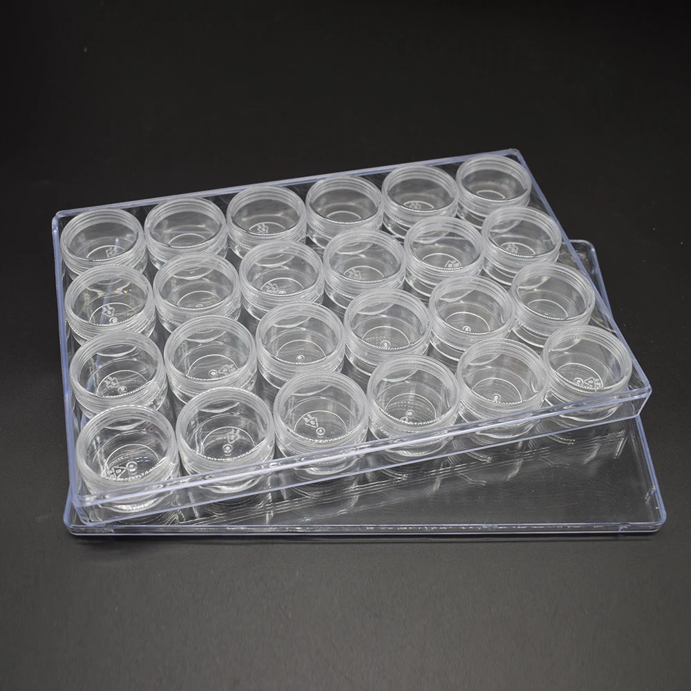 Clear Acrylic Storage Box for Beads Transparent Container Organizer Bottles Jars Diamond Painting Accessory Box