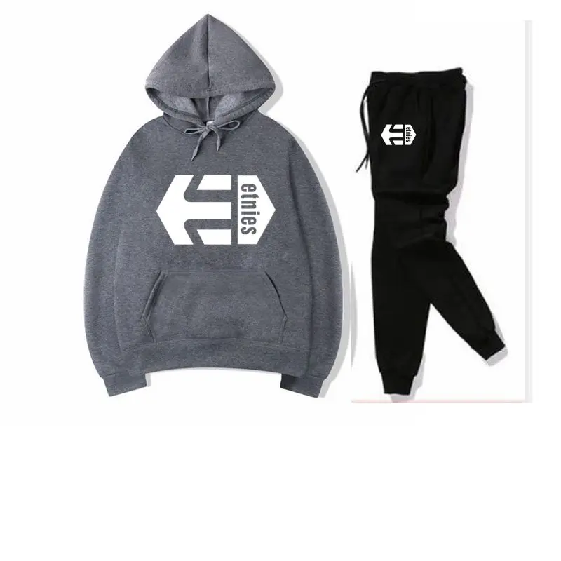 Для мужчин s толстовки Модные Etnies бренд, с изображением букв, толстовка в стиле "кэжуал" Для мужчин из хлопка высокого качества с принтом кофты в стиле «хип-хоп» с капюшоном - Цвет: dark grey
