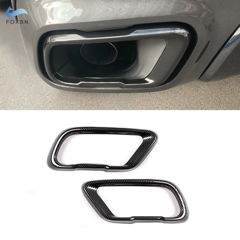 

For BMW X5 G05 X6 G06 X7 G07 2019-2021 M Sports Stainless Steel Carbon Texture Tail Muffler Exhaust Pipe Output Cover Parts Trim