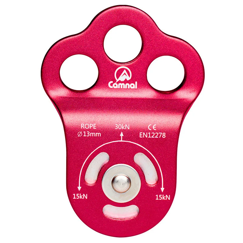 

Pulleys 30KN Outdoor Rock Climbing 3 Holes Single Fixed Pulley Block Ball Bearing Aluminum Alloy Mountaineering Rescue Equipment