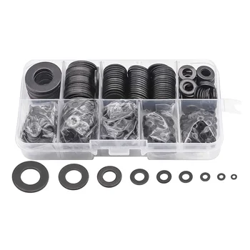 

Flat Washers,Black Zinc Plated Steel Flat Washers Assortment Kit(700Pcs,9 Sizes)