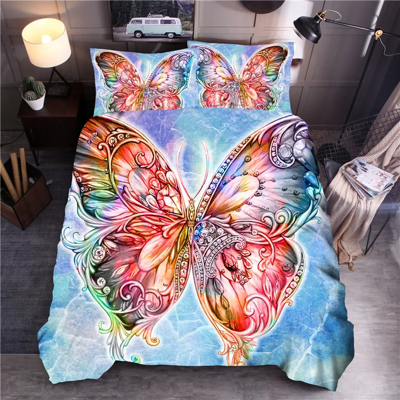 

Butterfly Printed Bedding Set Printed Duvet Cover Sets Queen King Quilt Cover Bed Linen