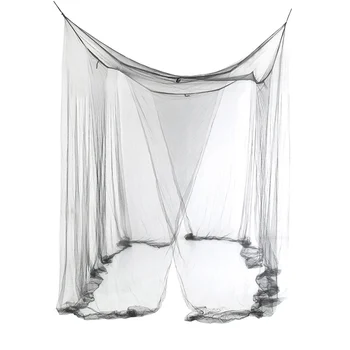 

Home Living Room Solid Mosquito Net Furniture Supplies Summer anti-mosquito four-door Open Square Top Mosquito Net Black
