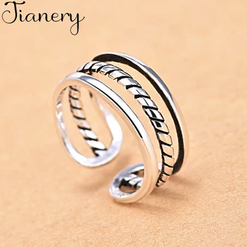 

JIANERY Luxury Brand 925 Sterling Silver Layer Rings For Women Ladies Wedding Band Engagement Rings