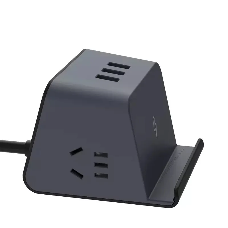 Черный Xiaomi Mijia Aigo Беспроводная зарядная розетка с питанием 3USB разъем Клеммный блок многофункциональная Бытовая Мощность конвертер стенд - Цвет: Черный
