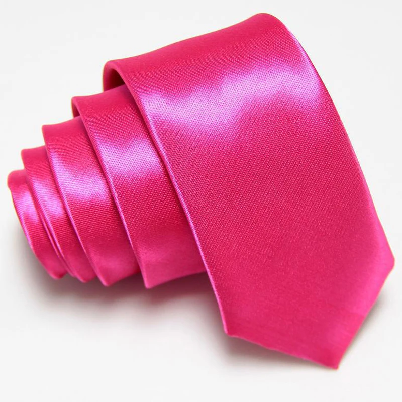 Бренд, мужские галстуки для родителей и детей, синие, фиолетовые, красные галстуки на шею, мужские галстуки на шею, одноцветные регулируемые Галстуки Для Свадьба, деловые, вечерние - Цвет: Men Hot Pink
