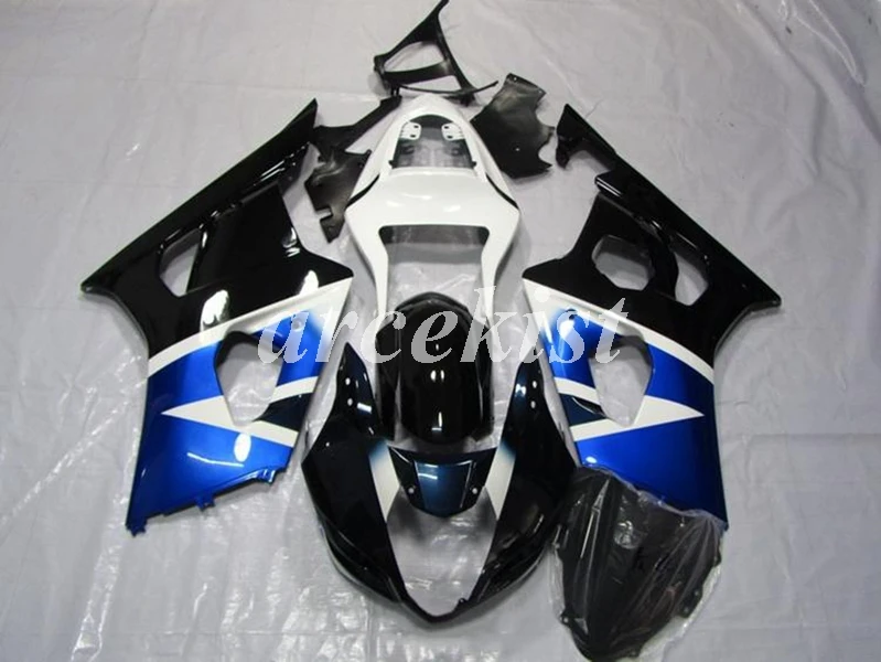 4 подарки ABS мотоцикл полный обтекатель комплект подходит для Suzuki GSX-R1000 2003 2004 03 04 K3 GSXR1000 Кузов Набор черный синий хороший