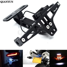 Универсальный Регулируемый кронштейн для номерного знака мотоцикла со светодиодный индикатором для Kawasaki ZXR400 GPZ500S EX500 NINJA500 W800 650R