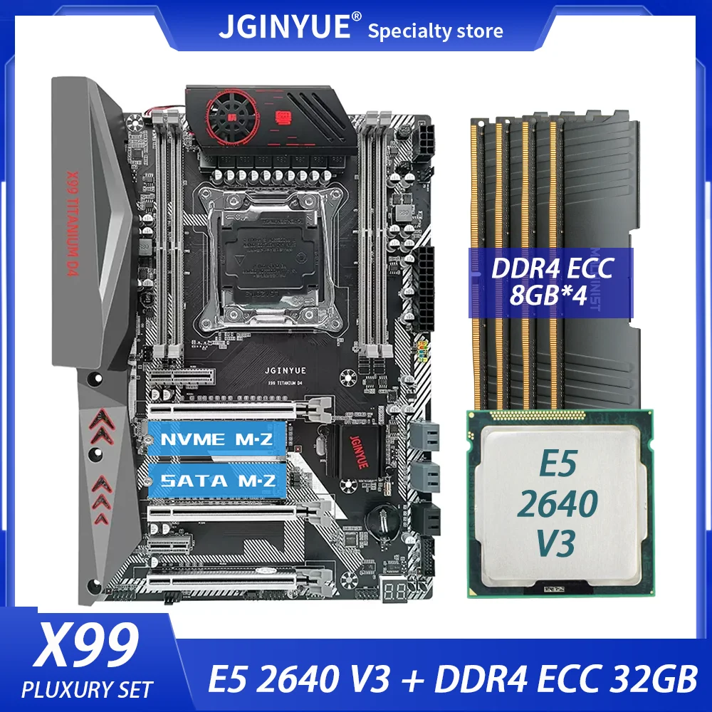 JINGYUE X99 Kit Motherboard LGA 2011 3 Set With E5 2640 V3 Processor