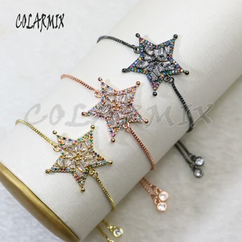 

10pcs star bracelets rainbow colors crystal bracelets accessories connectors bracelets for women jewelry 5701