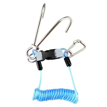 

Lanyard Tool Water Sports Scuba Stainless Steel Spiral Emergency Survival Diving Anti Lost Spring Coil Quick Release Buckle