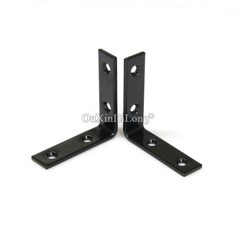 

Brand New 50PCS Metal Black Furniture Corner Braces L Shape Right Angle Board Frame Support Holder Brackets Fastener Connectors